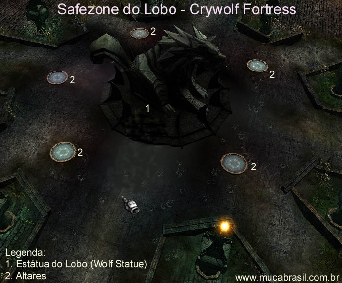 Safe Zone, Estátua do Lobo e altares de Crywolf Fortress