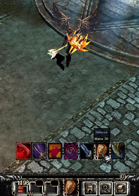 Selecionador de magias pressionado