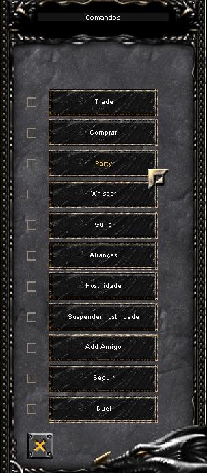 Menu de comandos com a opção Party