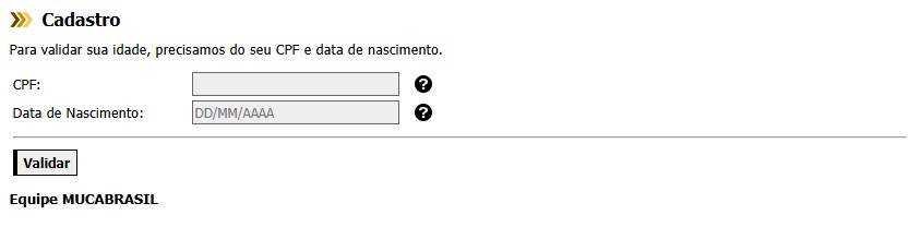 Validação de dados do cadastro